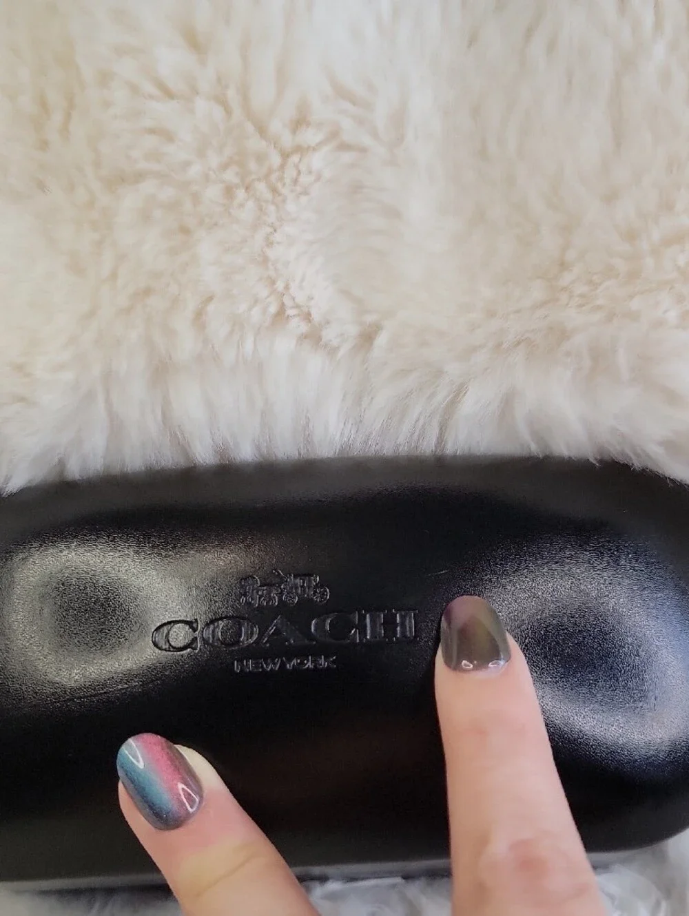 Coach Black Sunglasses Case with Gold Logo